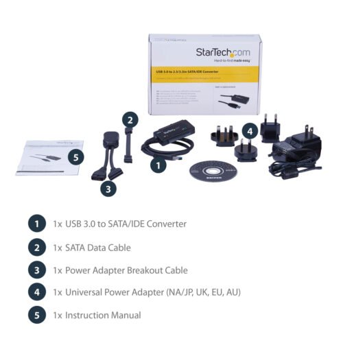 StarTech.com USB 3.0 to SATA or IDE Hard Drive Adapter / Converter - Image 4