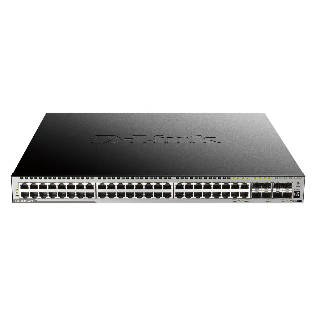 D-Link 48-Port PoE L3 Stackable Managed Gigabit Switch including 4 x 1000BaseT/SFP & 4 x 10GE SFP+ - Image 2