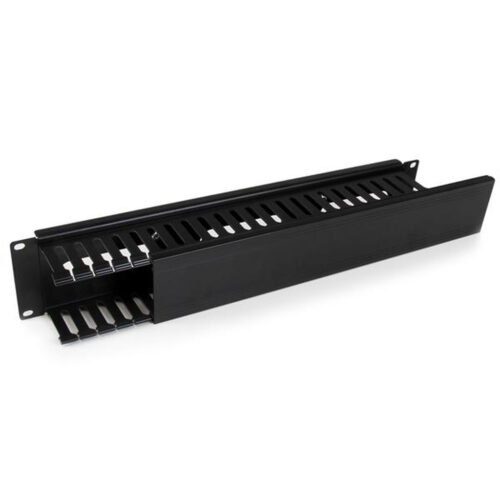 StarTech.com Horizontal 2U Server Rack Cable Management Finger Duct w/ Cover - 19" Network Rack Wire Duct Raceway Panel - Slott - Image 7