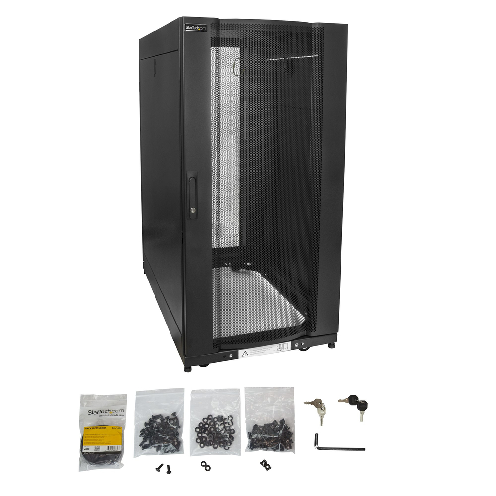 StarTech.com 4-Post 25U Server Rack Cabinet, Lockable 19" Data Rack Cabinet for Computer / AV / IT Equipment, Office / Home Net - Image 3