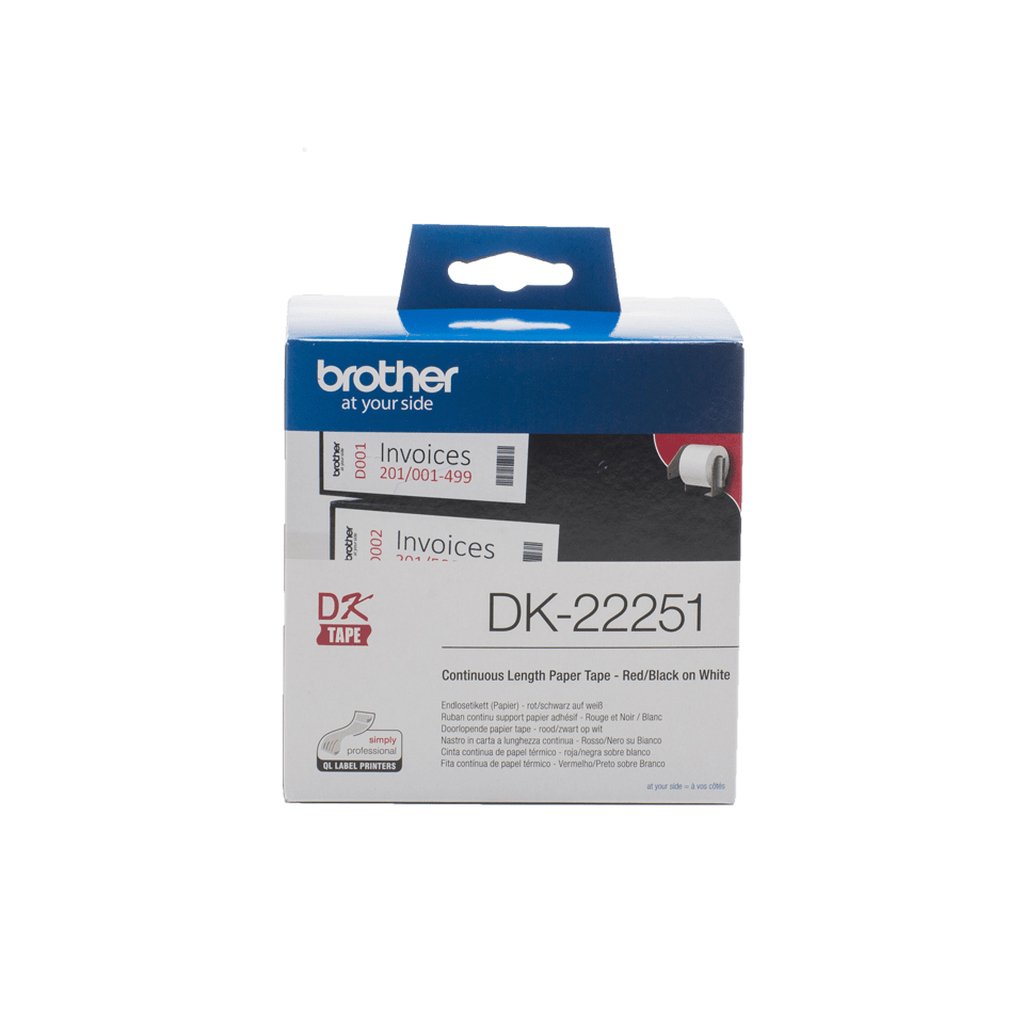 Brother DK-22251 label-making tape Black and red on white - Image 2