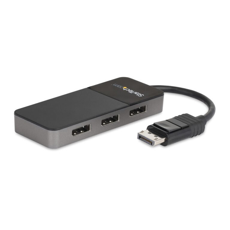 StarTech.com 3 Port Multi Monitor Adapter - DisplayPort 1.4 to 3x 4K DisplayPort Video Splitter - Dual or Triple 4K - Laptop/De
