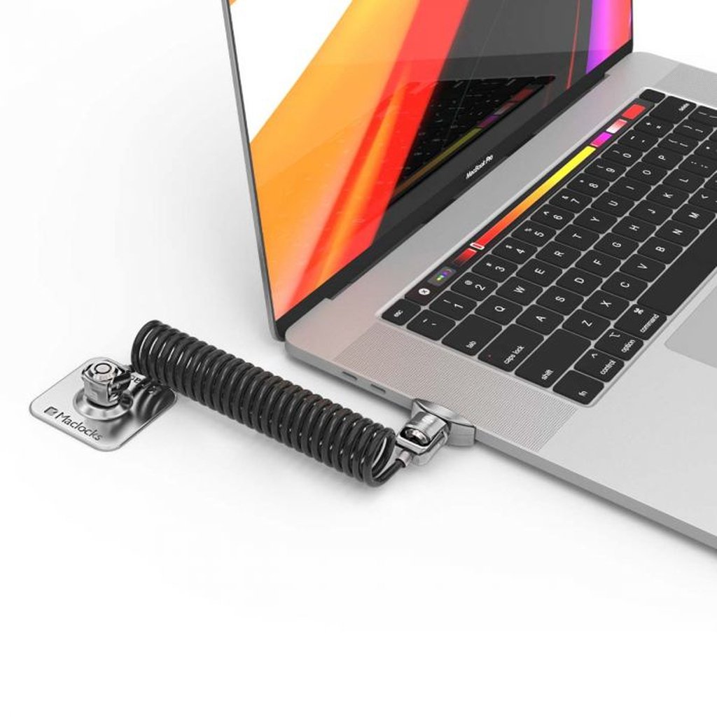 Compulocks Dual Head Coiled T-bar Security Keyed Cable Lock - Image 4