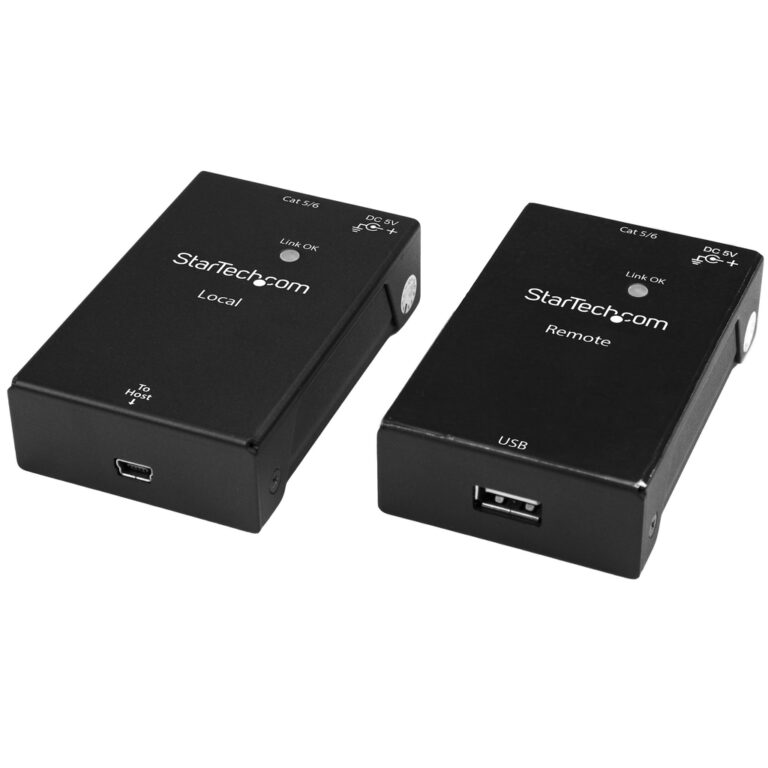 StarTech.com USB 2.0 Extender over Cat5e/Cat6 Cable (RJ45) - Up to 165ft (50m) - High Speed USB Port Extender Adapter Kit - Pow