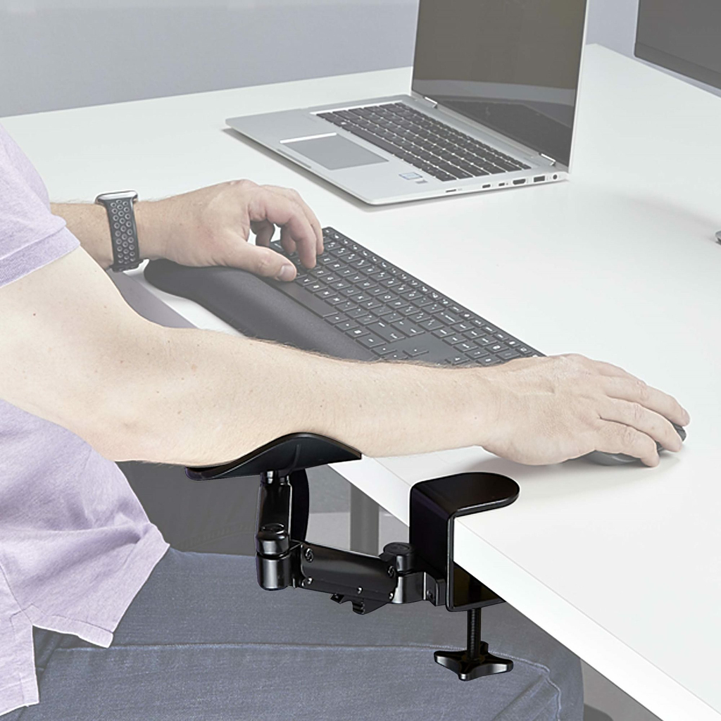StarTech.com Adjustable Arm Rest for Office Desk, Ergonomic Arm/Elbow Support, 360-Degree Rotation, Clamp-On/No Drill Installat - Image 10