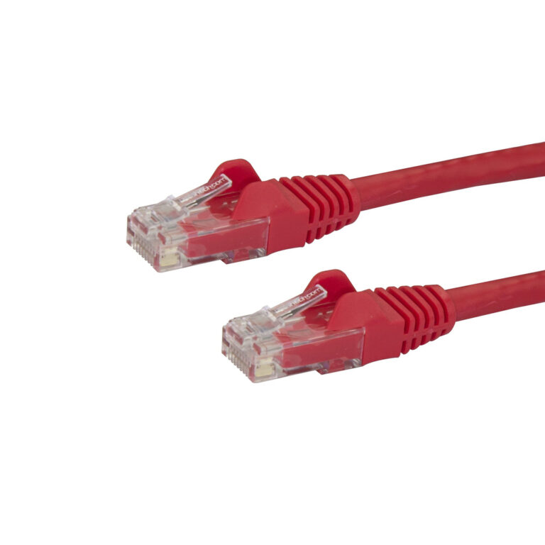 StarTech.com 75ft CAT6 Ethernet Cable - Red CAT 6 Gigabit Ethernet Wire -650MHz 100W PoE RJ45 UTP Network/Patch Cord Snagless w