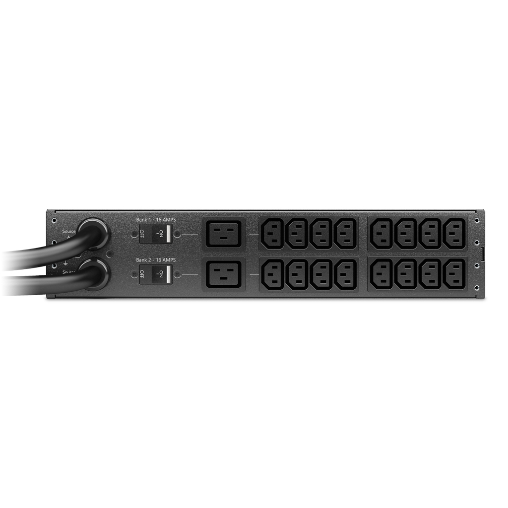 APC Netshelter Rack Automatic Transfer Switch, 2U, 32A, 230V, 2 IEC 309 IN, 16 C13, 2 C19 OUT, 50/60 Hz - Image 2