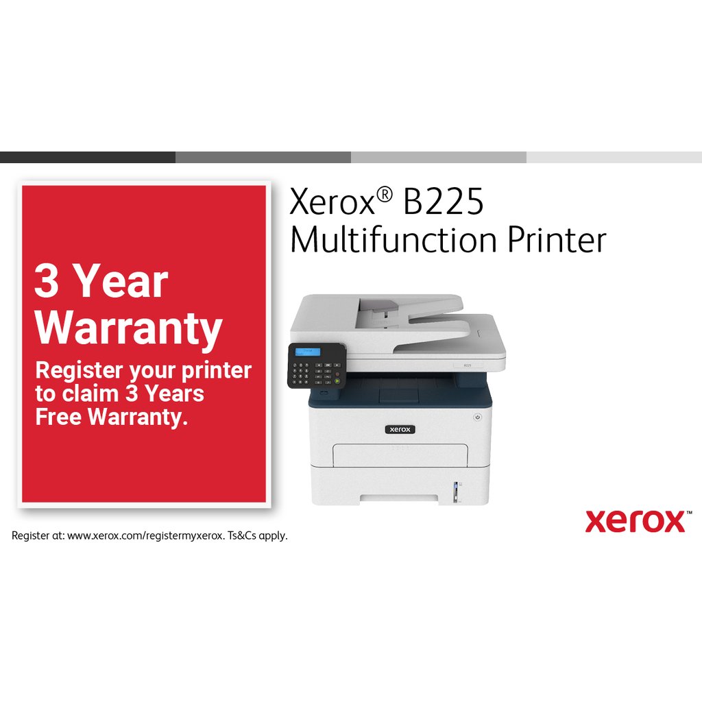 Xerox B225 A4 34ppm Wireless Duplex Copy/Print/Scan PS3 PCL5e/6 ADF 2 Trays 251 Sheets UK - Image 12