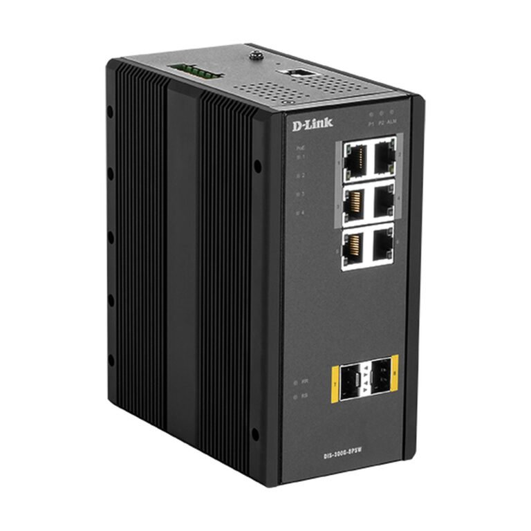 D-Link 8-Port L2 Managed Switch with 6 x 10/100/1000BaseT(X) (4 PoE) & 2 x 100/1000BaseSFP