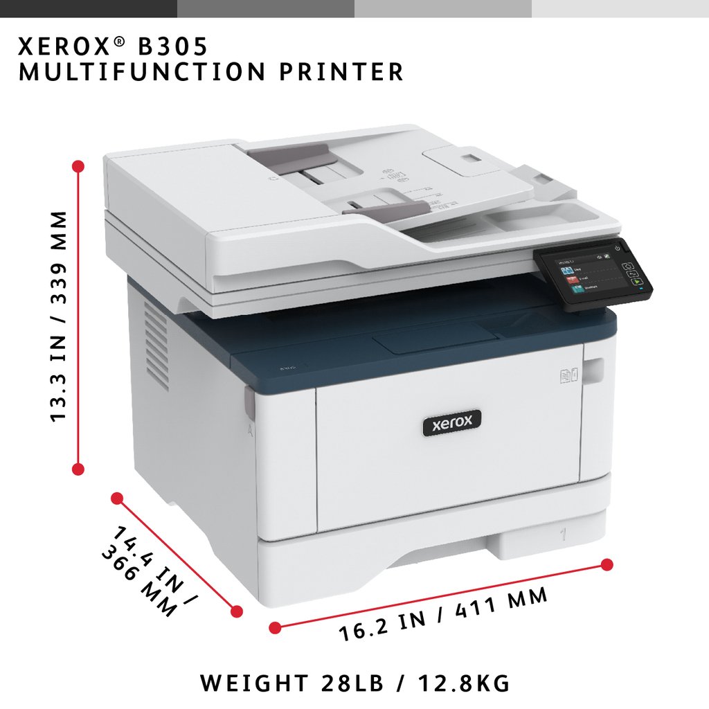Xerox B305 A4 38ppm Wireless Duplex Copy/Print/Scan PS3 PCL5e/6 2 Trays 350 Sheets UK - Image 17