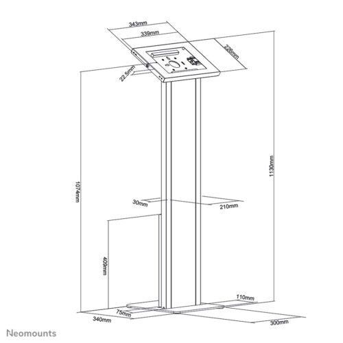 Neomounts FL15-750WH1 Tablet floor stand 9.7-11" - lockable - Image 6