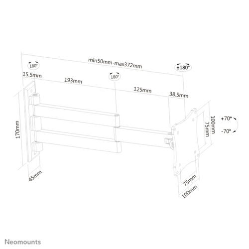 Neomounts FPMA-W830 Monitor/TV mount wall 10-27" - full motion - Image 2