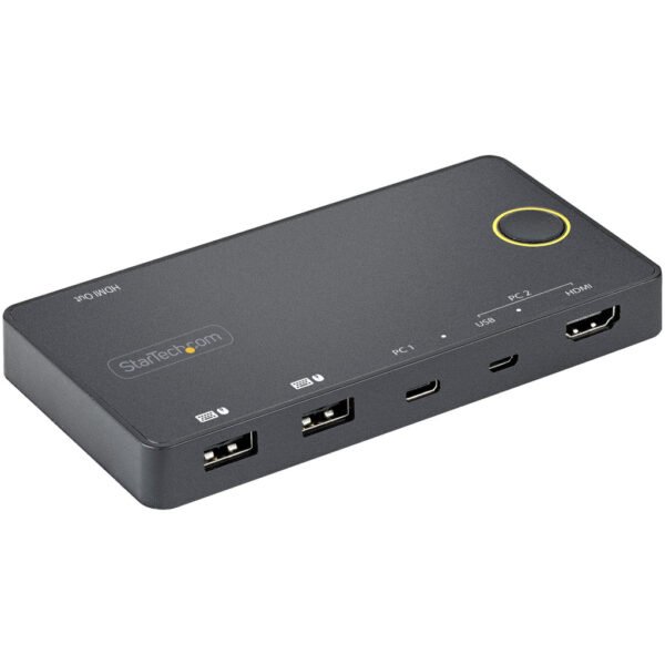 StarTech.com 2 Port Hybrid USB-A + HDMI & USB-C KVM Switch - Single 4K 60Hz HDMI 2.0 Monitor - Compact Desktop and/or Laptop HD - Image 4