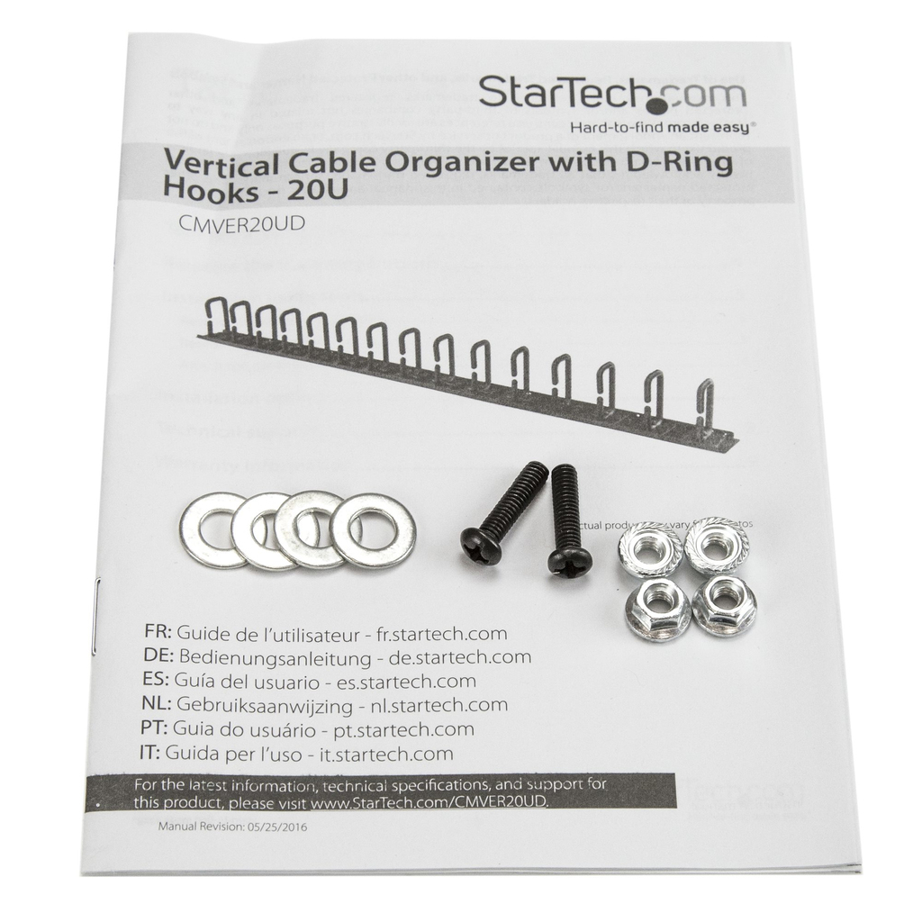 StarTech.com Vertical Cable Organizer with D-Ring Hooks - 0U - 2.8ft. - Image 10