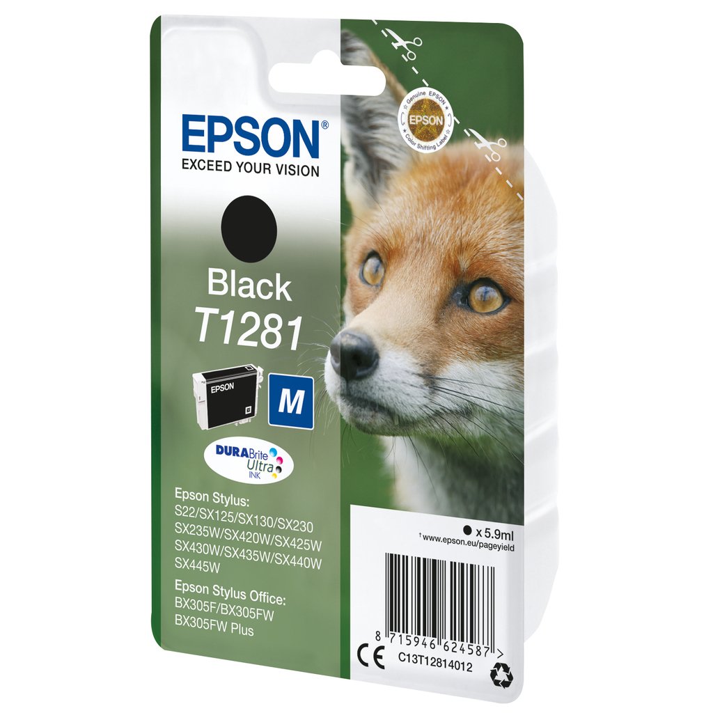 Epson Fox Singlepack Black T1281 DURABrite Ultra Ink - Image 2