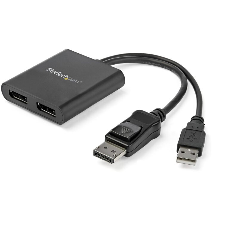 StarTech.com 2-Port Multi Monitor Adapter - DisplayPort 1.2 MST Hub - Dual 4K 30Hz or 1080p - USB Bus Powered - Video Splitter
