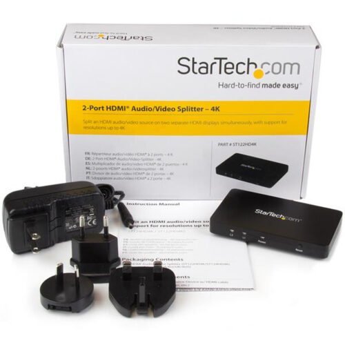 StarTech.com 4K HDMI 2-Port Video Splitter – 1x2 HDMI Splitter w/ Solid Aluminum Housing – 4K 30Hz - Image 2