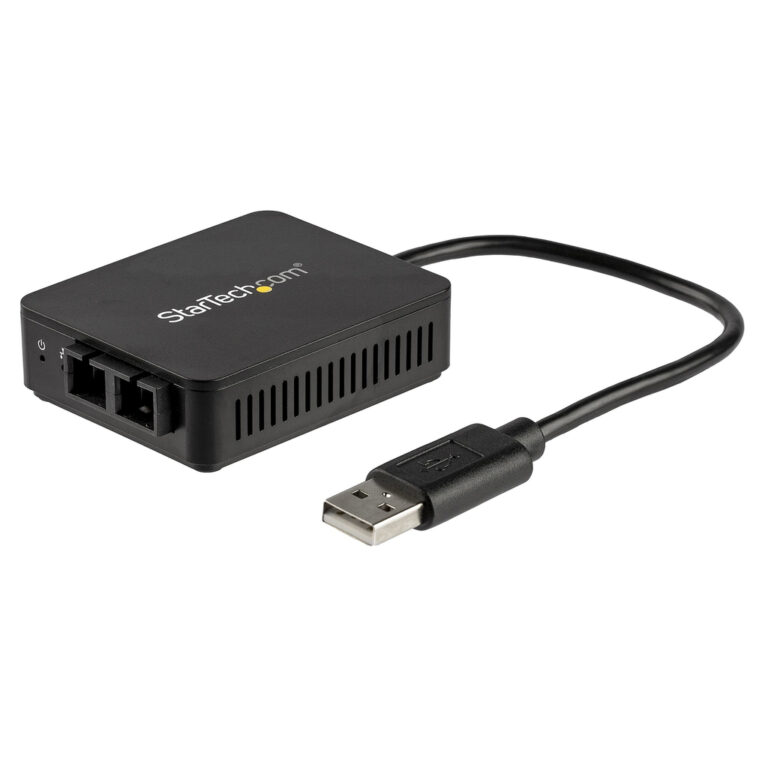 StarTech.com USB to Fiber Optic Converter - 100Mbps - USB 2.0 to Fiber Network Adapter - 100Base-FX SC Female Duplex Multimode