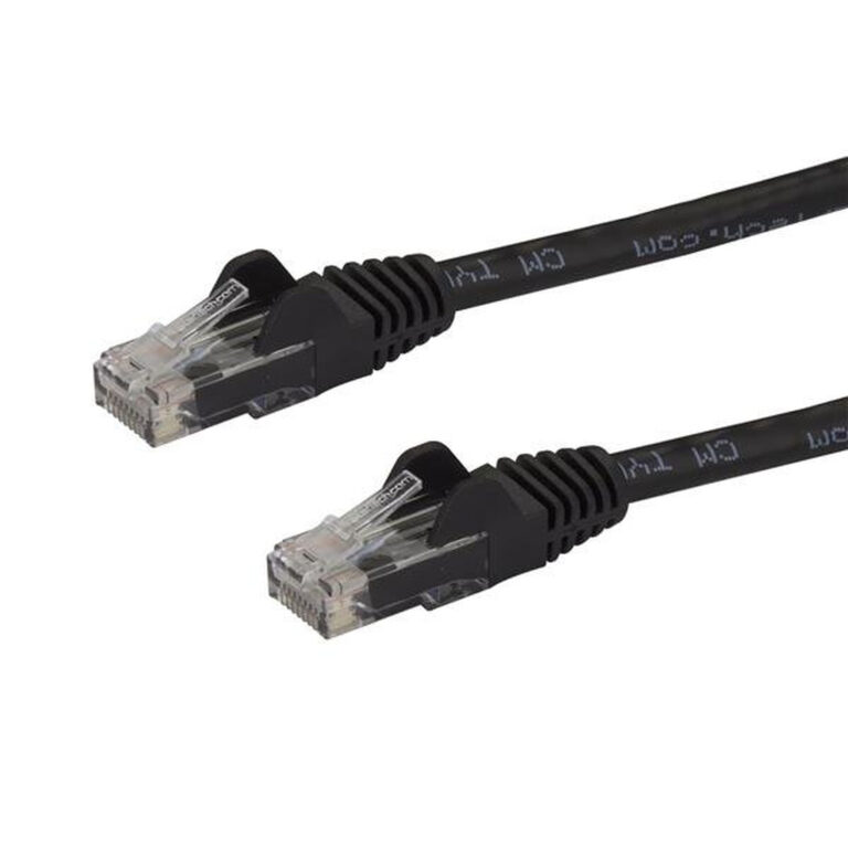 StarTech.com 1.5m CAT6 Ethernet Cable - Black CAT 6 Gigabit Ethernet Wire -650MHz 100W PoE RJ45 UTP Network/Patch Cord Snagless