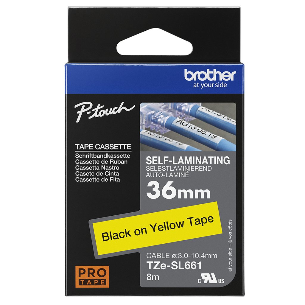 Brother TZE-SL661 label-making tape Black on yellow - Image 3