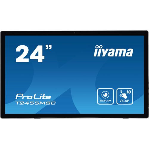 iiyama 24” multi-touch monitor with edge-to-edge glass, anti fingerprint coating , integrated webcam and a flexible stand - Image 2