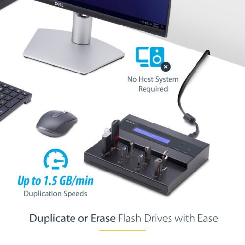 StarTech.com Standalone 1 to 7 USB Thumb Drive Duplicator and Eraser, Multiple USB Flash Drive Copier, System and File and Whol - Image 8