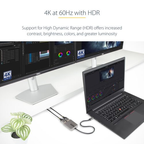 StarTech.com USB-C to Dual Displayport 1.4 Adapter, USB Type-C Multi-Monitor MST Hub, Dual 5K 60Hz DP Laptop Display Extender / - Image 5