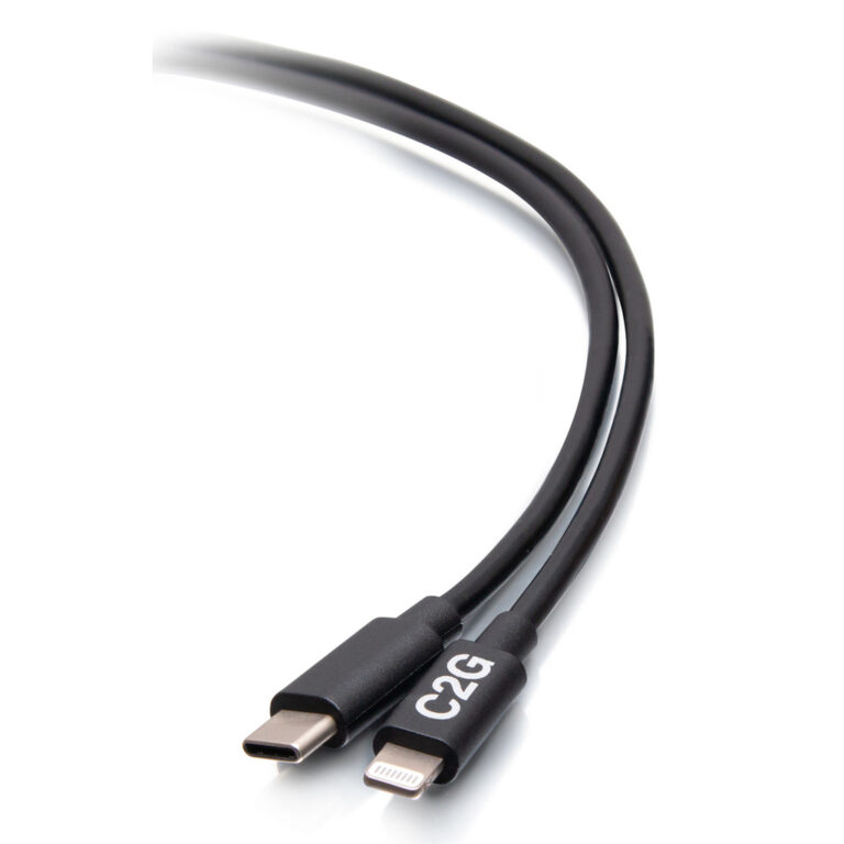 C2G 10ft (3m) USB-C® Male to Lightning Male Sync and Charging Cable - Black