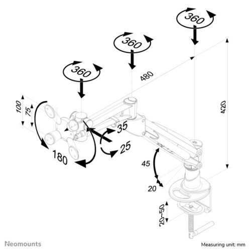 Neomounts FPMA-D940 Monitor arm 10-30" - gas spring - Image 2