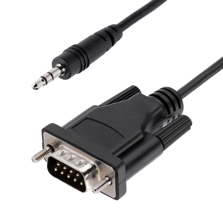StarTech.com 3ft (1m) DB9 to 3.5mm Serial Cable for Serial Device Configuration, RS232 DB9 Male to 3.5mm Cable Used for Calibra