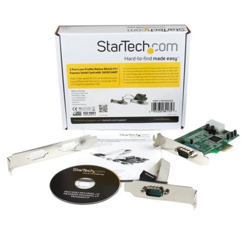 StarTech.com 2-Port Low Profile Native RS232 PCI Express Serial Adapter Card, 16550 UART, PCIe to Dual Serial DB9, Windows & Li - Image 2