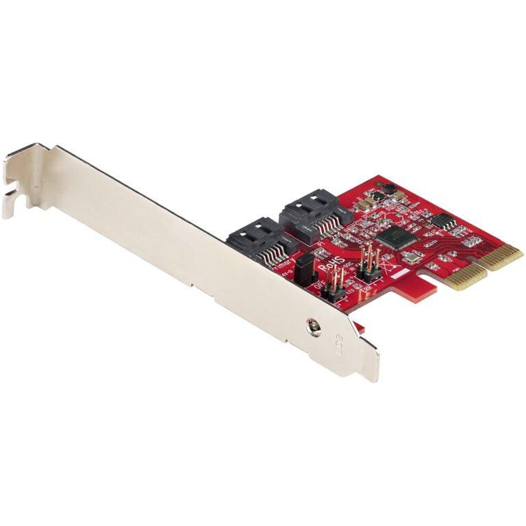 StarTech.com SATA PCIe Card - 2 Port PCIe SATA Expansion Card - 6Gbps - Full/Low Profile - PCI Express to SATA Adapter/Controll