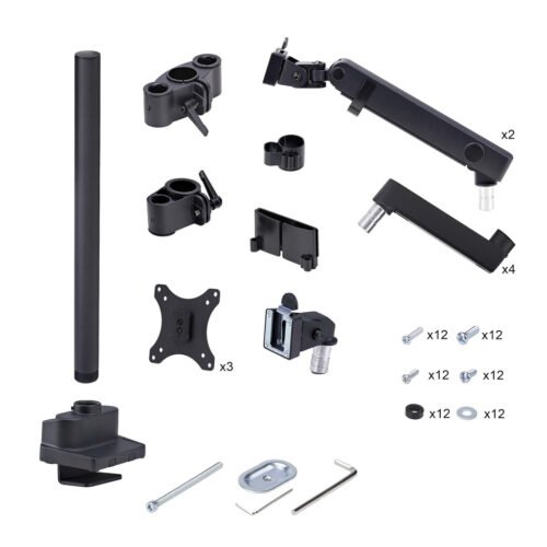StarTech.com Triple Monitor Desk Mount For Up To Three 27in Screens, VESA 75x75/100x100, Tool-Less Arm Adjustments, C-Clamp/Gro - Image 20