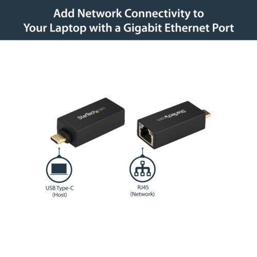 StarTech.com USB C to Gigabit Ethernet Adapter - 1Gbps NIC USB 3.0/USB 3.1 Type C Network Adapter - 1GbE USB-C to RJ45/LAN Port - Image 5