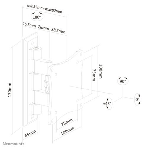 Neomounts FPMA-W810 Monitor/TV mount wall 10-27" - full motion - Image 2
