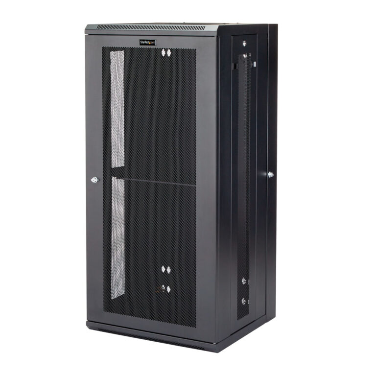 StarTech.com 4-Post 26U Wall Mount Network Cabinet with 1U Shelf, 19" Hinged Wall-Mounted Server Rack for Data / AV / Electroni