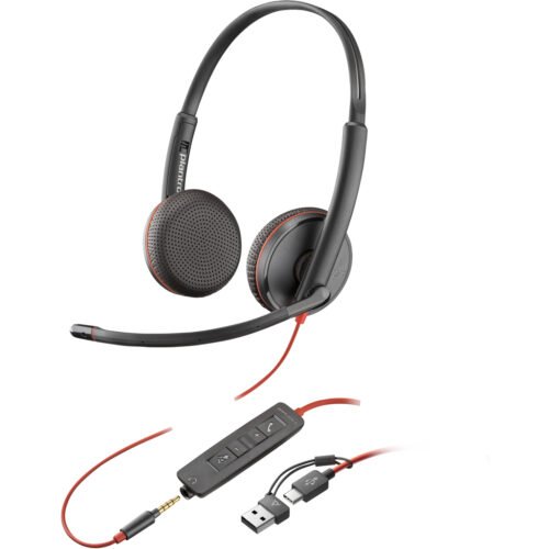 POLY Blackwire 3225 Stereo USB-C Headset +3.5mm Plug +USB-C/A Adapter - Image 3