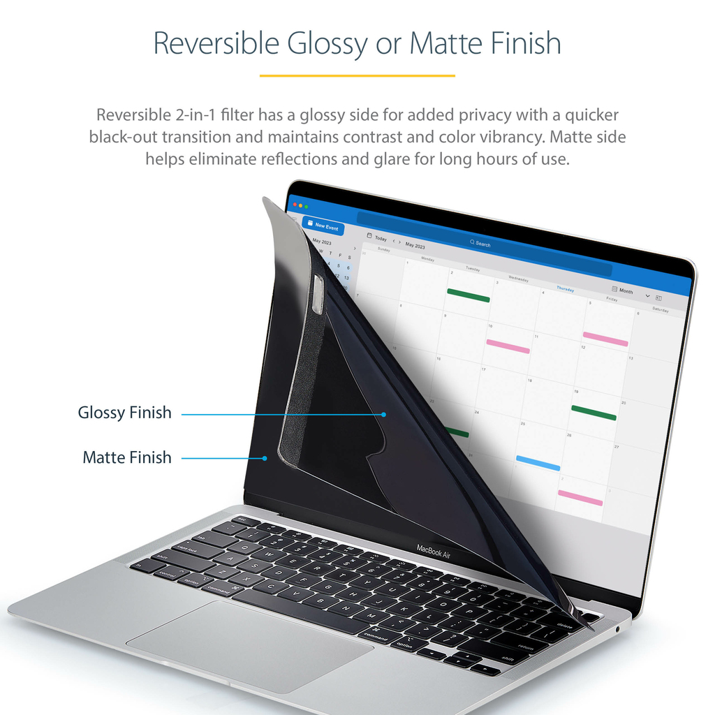 StarTech.com Laptop Privacy Screen for 13 inch MacBook Pro & MacBook Air - Magnetic Removable Security Filter - Blue Light Redu - Image 7