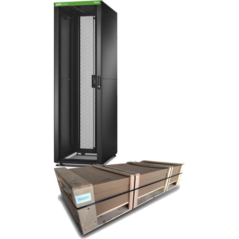 APC Easy Rack, 42U, Black, With Roof, Castors, Feet, 4 Brackets, and Side Panels, No Bottom, 1991H x 600W x 1000D mm
