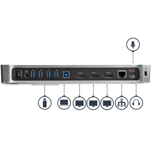 StarTech.com Triple-Monitor USB 3.0 Docking Station - 1x HDMI - 2x DisplayPort - Image 3