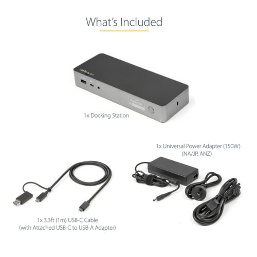 StarTech.com Universal Laptop Docking Station, Hybrid USB-C & USB-A Dock, Dual 4K DP & HDMI, 100W PD, Mac / Windows / Chrome OS - Image 18