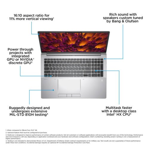 HP ZBook Fury 16 G10 Intel® Core™ i9 i9-13950HX Mobile workstation 40.6 cm (16") WQUXGA 32 GB DDR5-SDRAM 2.51 TB SSD - Image 7