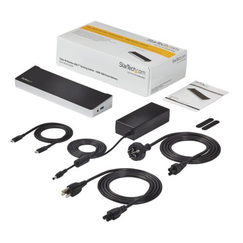 StarTech.com 4K USB-C Dock, Triple UHD 4K Monitor Docking Station, Mac & Windows, USB C to HDMI & DisplayPort, 100W Power Deliv - Image 3