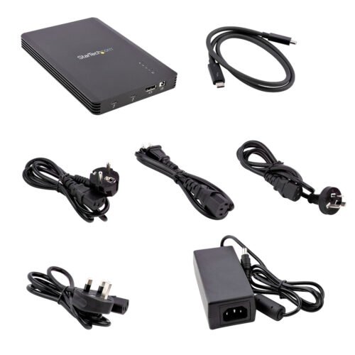 StarTech.com 4 Bay Thunderbolt 3 NVMe Enclosure, For M.2 NVMe SSD Drives, 1x DisplayPort Video/ 2x TB3 Downstream Ports, 40Gbps - Image 7