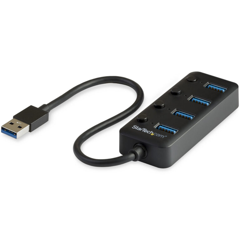 StarTech.com 4 Port USB 3.0 Hub - USB-A to 4x USB 3.0 Type-A with Individual On/Off Port Switches - SuperSpeed 5Gbps USB 3.1/3.