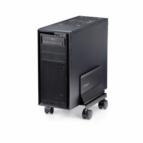 StarTech.com Computer Tower Cart, Rolling Mobile CPU Caddy on Wheels (Casters), Max Load 46.3lb/21kg, Adjustable PC Case Mount, - Image 5