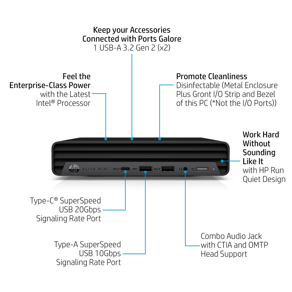 HP 800 G9 Intel® Core™ i5 i5-12500 16 GB DDR5-SDRAM 256 GB SSD Windows 11 Pro Mini PC Black - Image 20