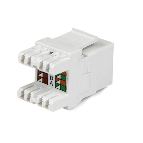 StarTech.com 180° Cat 6 Keystone Jack - RJ45 Ethernet Cat6 Wall Jack White - 110 Type - Image 2
