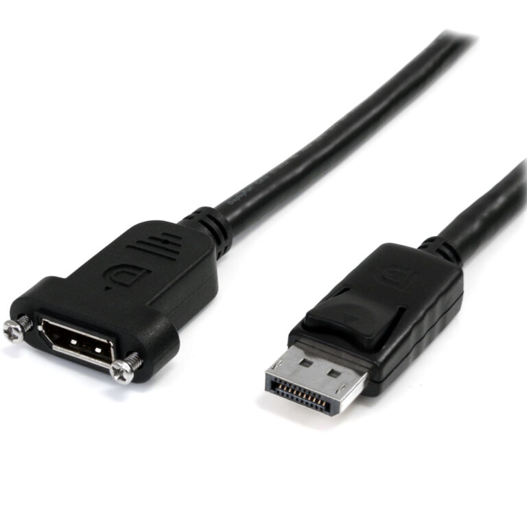 StarTech.com 3ft (1m) Panel Mount DisplayPort Cable - 4K x 2K - DisplayPort 1.2 Extension Cable Male to Female - DP Video Exten