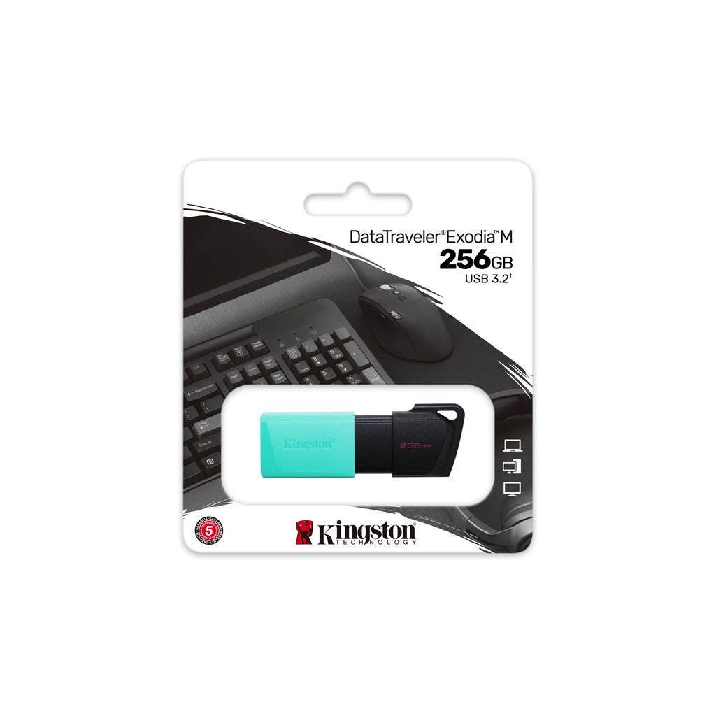 Kingston Technology DataTraveler 256GB USB3.2 Gen1 Exodia M (Black + Teal) - Image 4